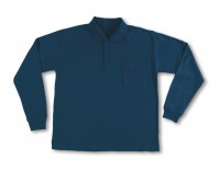 Polo manga larga 1 bolsillo algodón azul marino