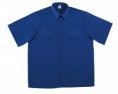 Camisa 2 bolsillos con tapeta tergal manga corta azulina